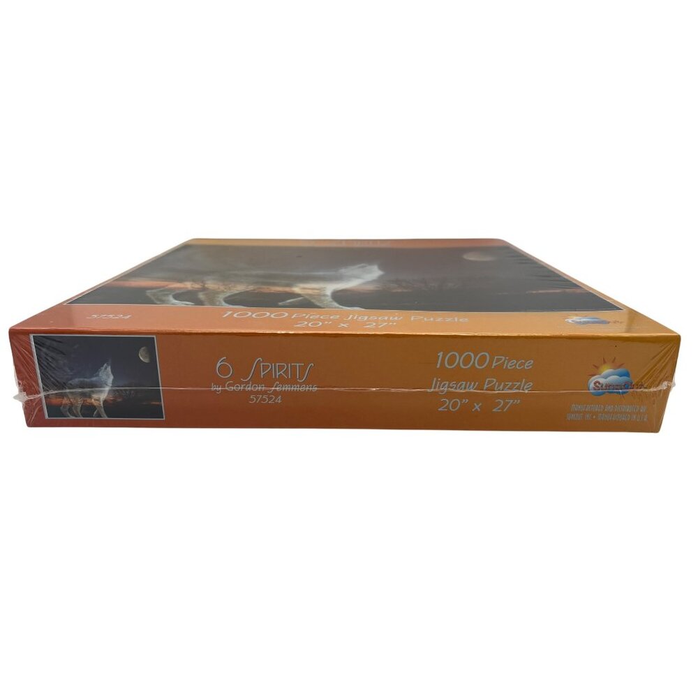 SunsOut 6 Spirits Wolf 1000pc Jigsaw Puzzle Sealed 20x27 Gordon Semmens USA - Picture 5 of 5